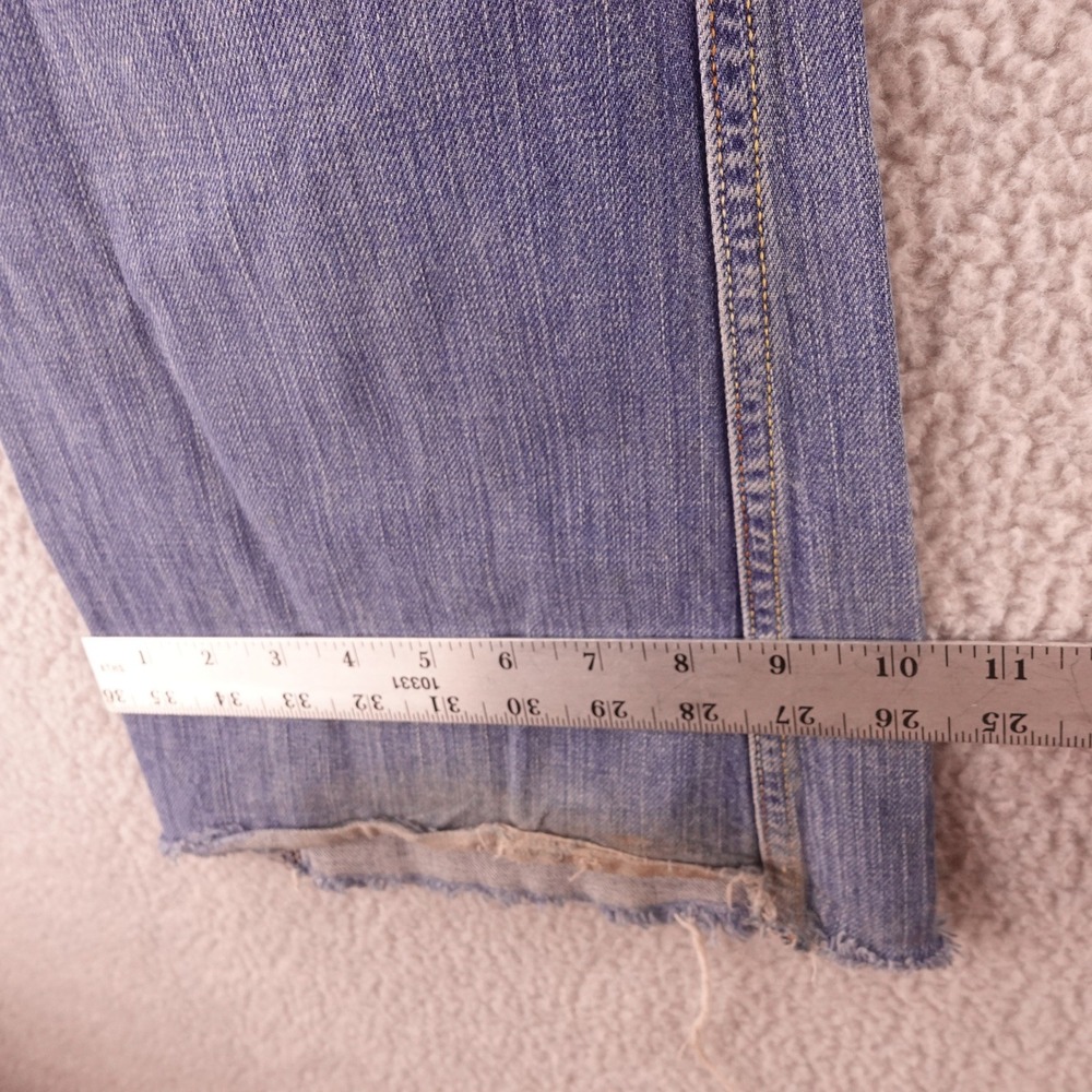 Diesel Zaf 8BC Mens Bootcut Jeans 34x32 Blue Denim Made in Italy Distressed Hem - Picture 10 of 11